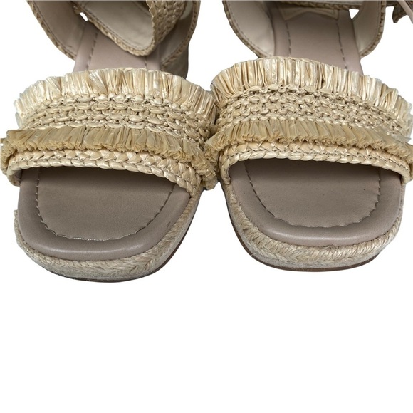 Enzo Angiolini Size 7 En Patsie Sandals Ankle Strap Fringe Jute Natural Neutral - Picture 4 of 12